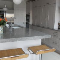 Gray countertop made of artificial stone