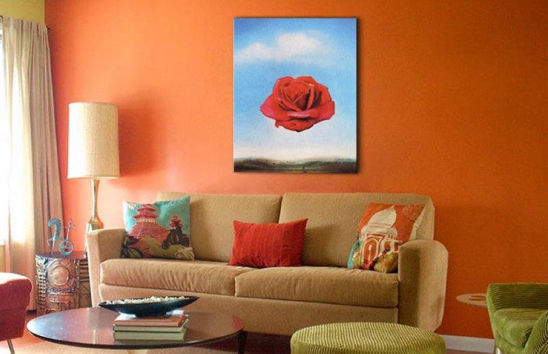 Living room interior with a picture of Salvador Dali