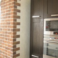 Soft decorative stone in the kitchen in a private house