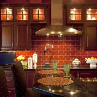 Ceramic tile on a kitchen apron