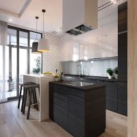 Kitchen design with panoramic windows