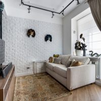 White living room with loft elements