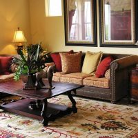 Coffee table with carved wooden legs