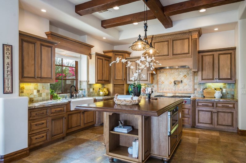 Beautiful kitchen with wooden furniture