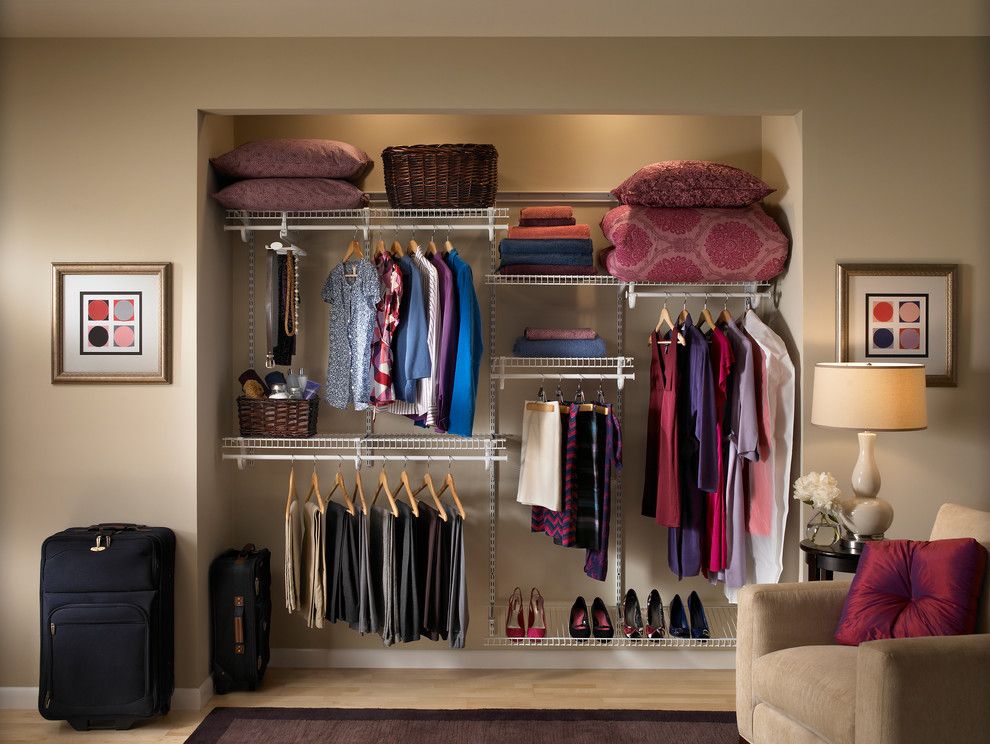 Open pantry in the living room of a small apartment