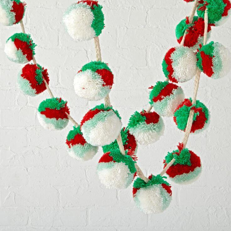 Homemade soft ball garland