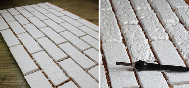 Making bricks from sheet foam