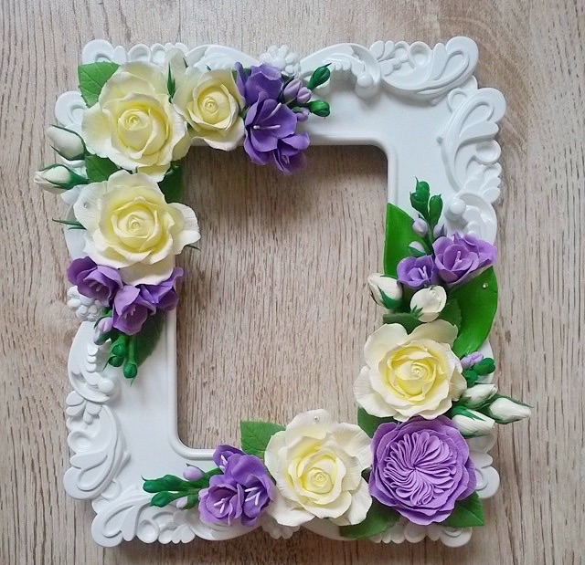 Beautiful polymer clay photo frame