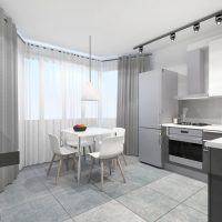 Kitchen design in a two-piece vest