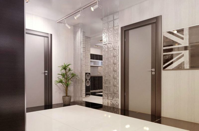 Interior of a modern hallway in a two-room apartment