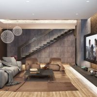 Loft style living room design