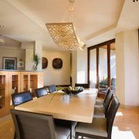 Plywood lamp over the dining table