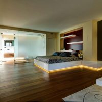 LED floor lighting in the bedroom