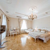 Polished surface of light parquet