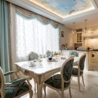 Classic-style kitchen-living room