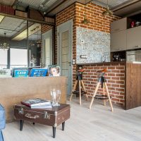 Light floor in the loft interior