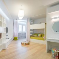 Children's room design in white