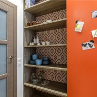 Cupboard with shelves for kitchen utensils