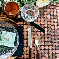 DIY table decor with coins