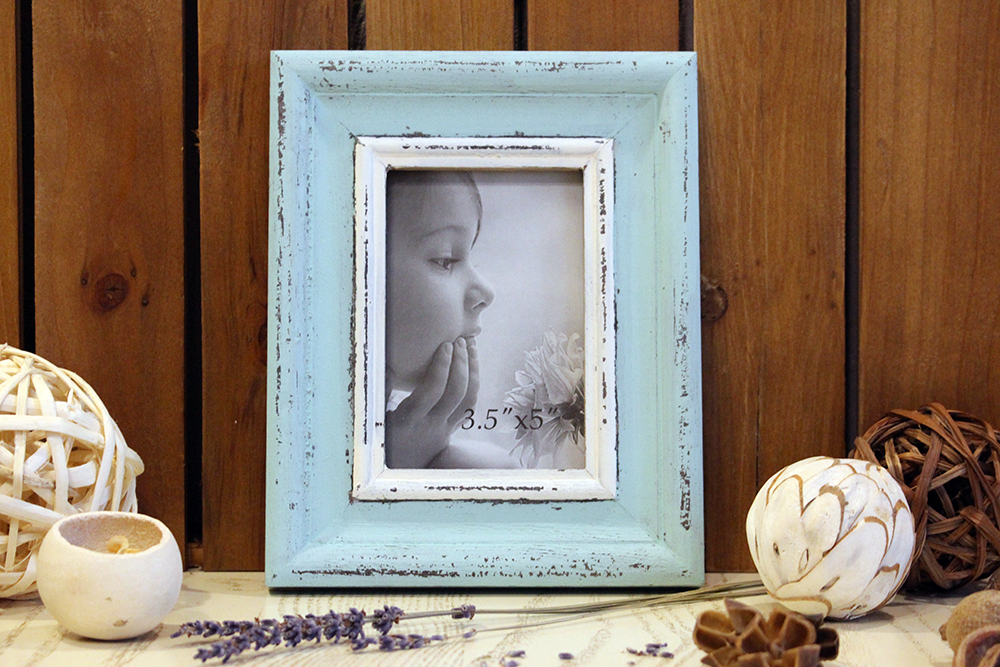 Shabby wooden photo frame