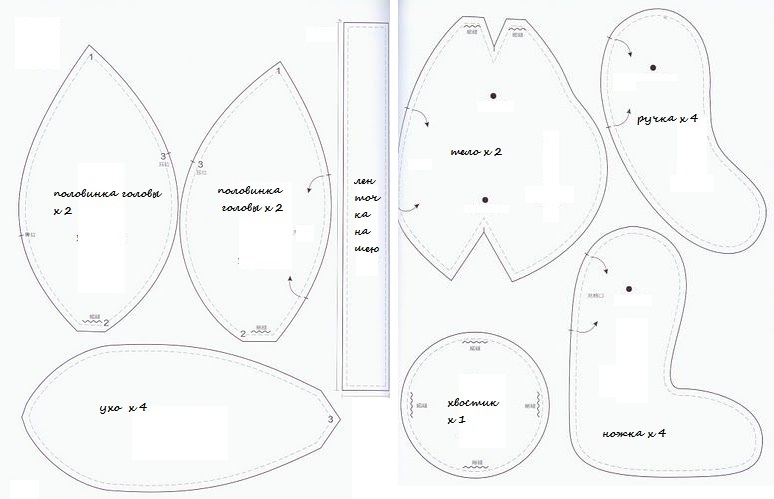 Patterns for making do-it-yourself soft children's toys