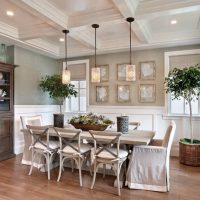 Decorative beams on the living room ceiling