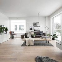 White ceiling in the living room of a private house