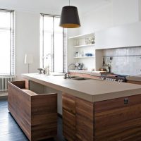 Kitchen island made of wood