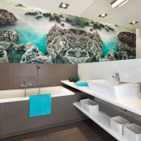 Wall mural bathroom design