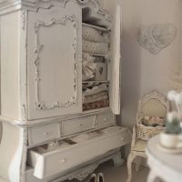 Vintage wardrobe in the women's bedroom