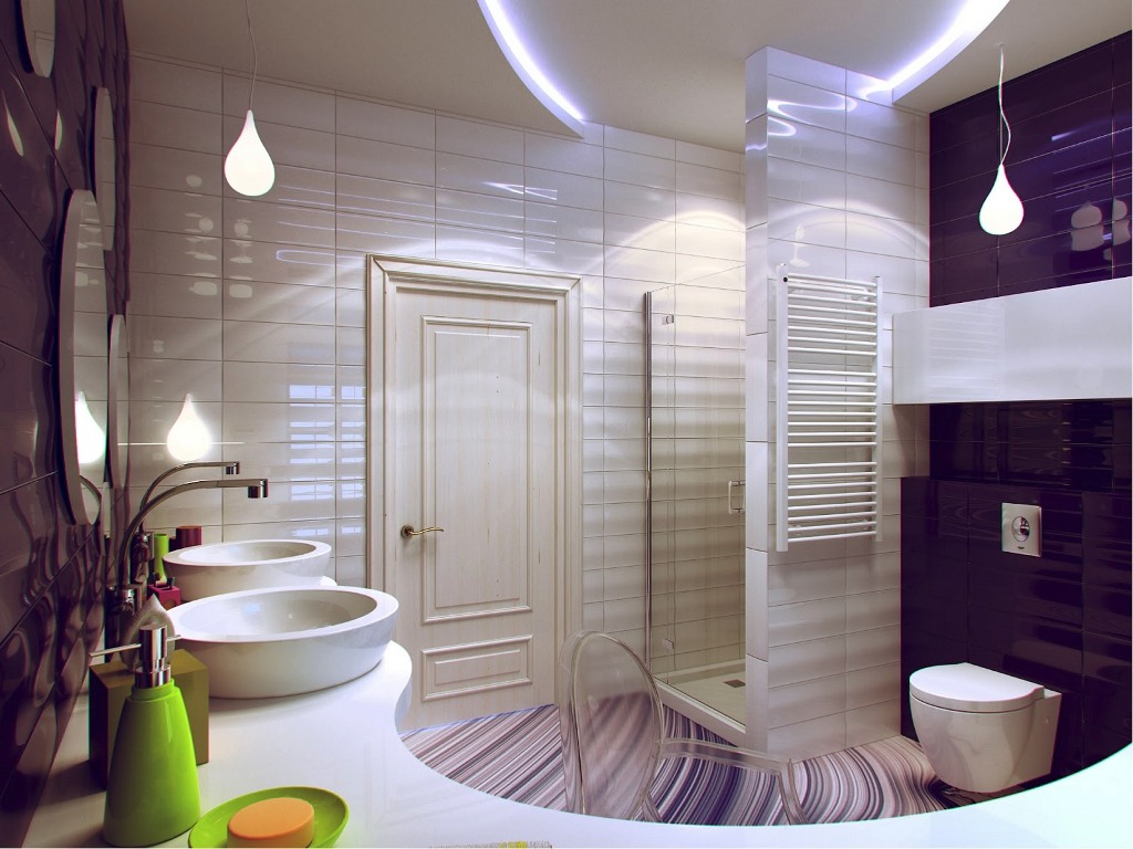 Modern style bathroom interior