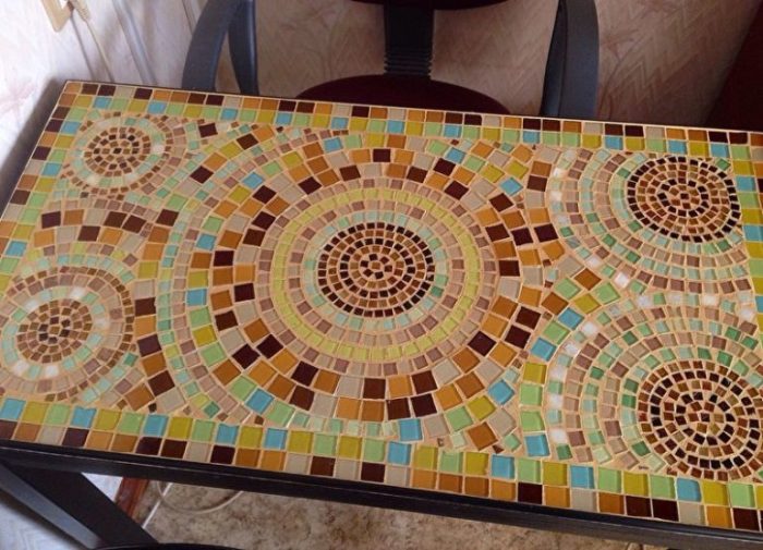 Mosaic kitchen table.