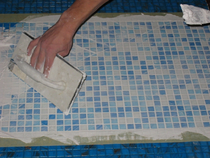 Tile glue cleaning.