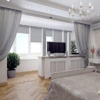 Chic bedroom design with balcony