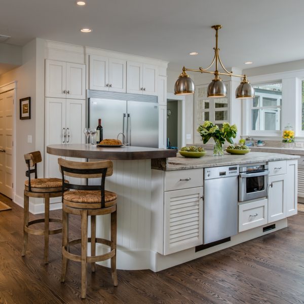 Stylish bar counter in the kitchen