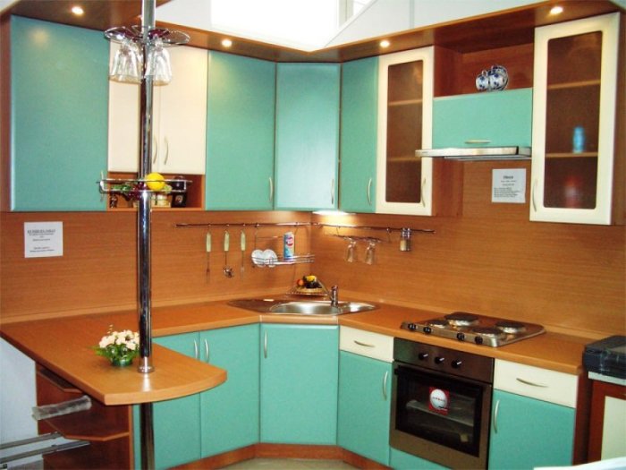 Green kitchen sets.