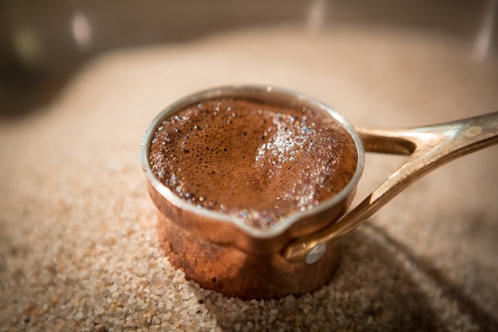 Coffee on the sand.