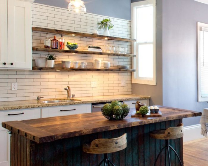 shelves made of wood.