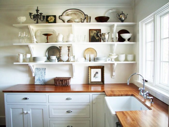 Shelves in the kitchen.