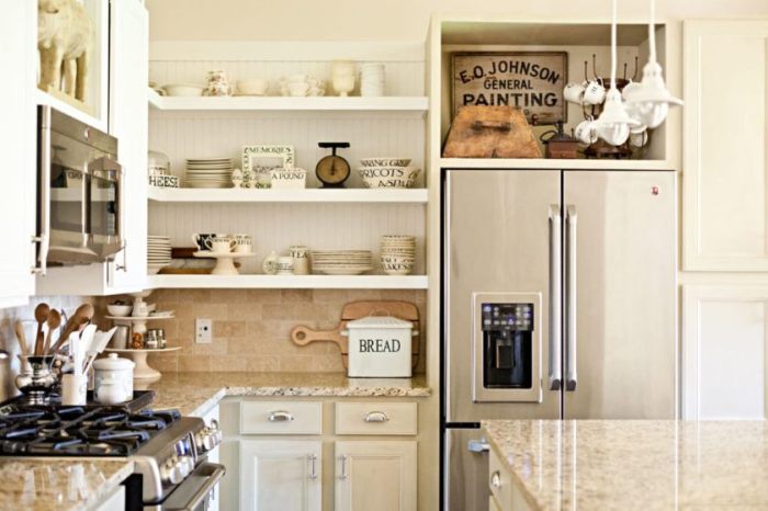 Types of kitchen shelves.