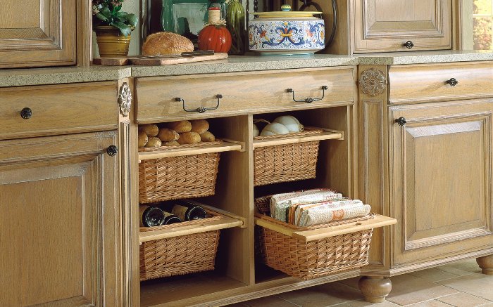 Baskets in the kitchen.