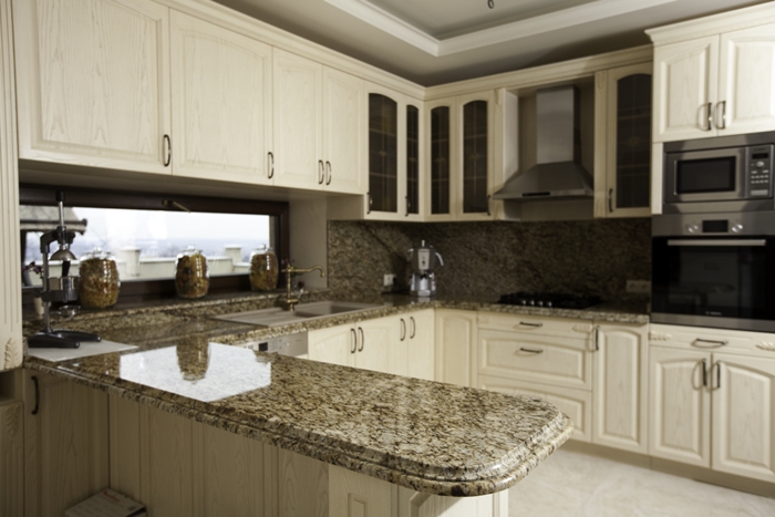 Countertop in the interior of the kitchen.