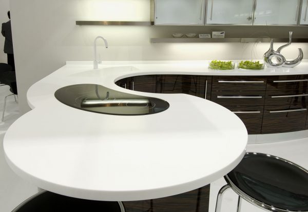 Acrylic worktop is ideal