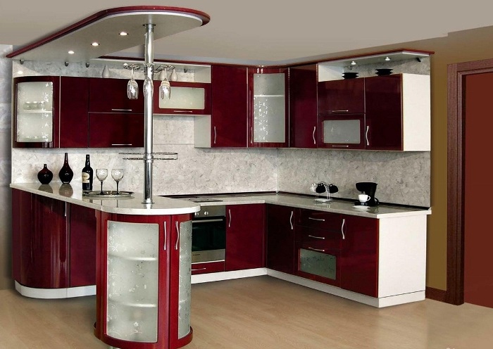 kitchen with breakfast bar.