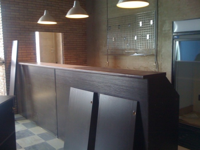 Bar counter chipboard.