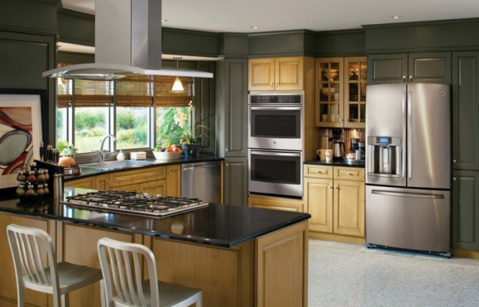 Installing a refrigerator in the kitchen.