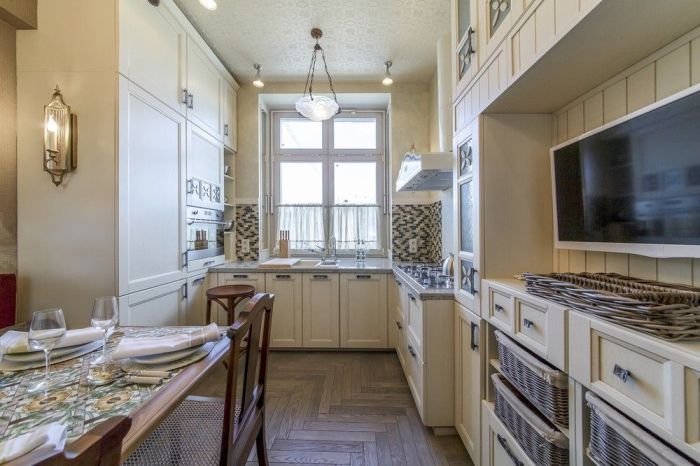 Kitchen interior with a niche.