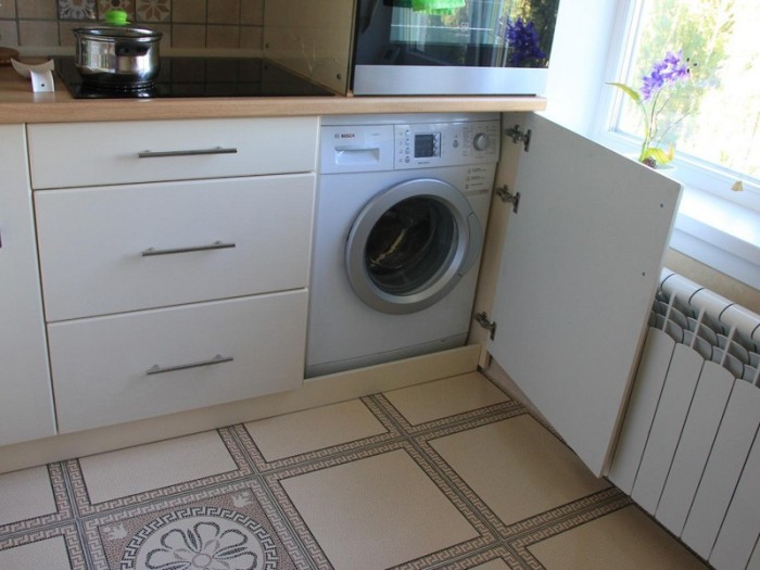 Built-in washing machine.