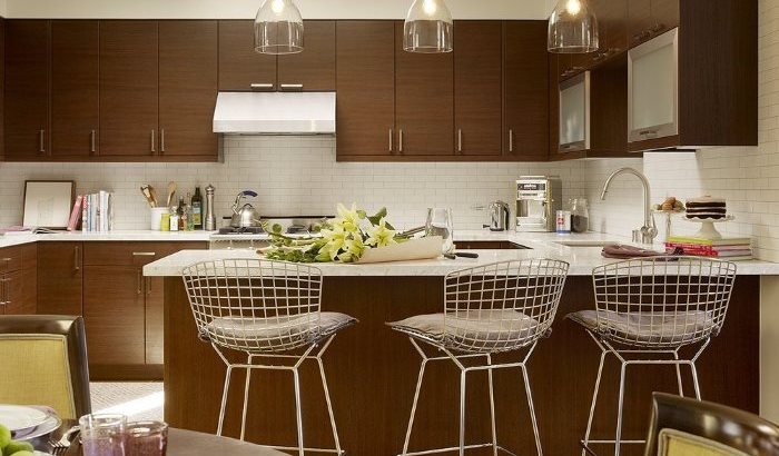 Bar counter with chairs.