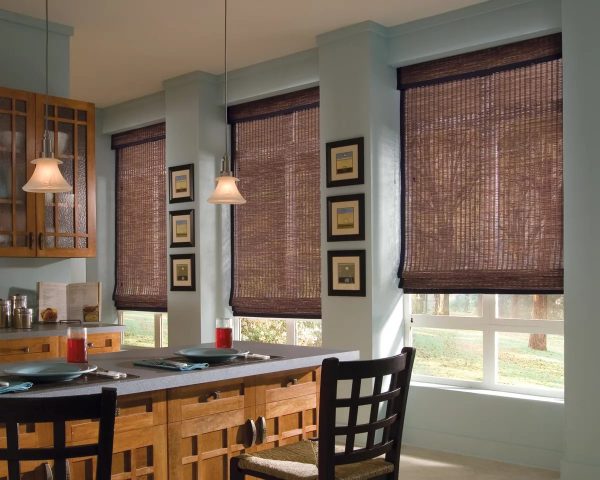 Roman curtains are suitable for a kitchen with two or even three windows